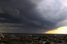 Storm clouds brewing west of Melbourne