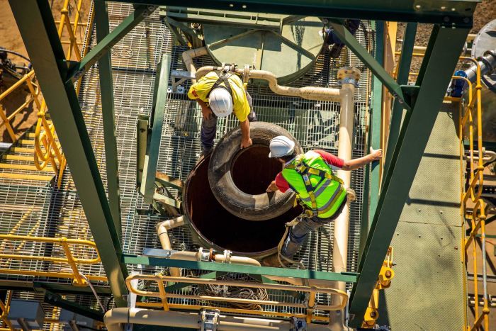 Unloading tyres at Warren plant