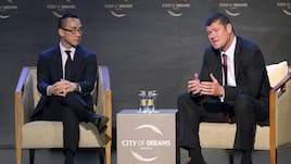 Lawrence Ho and James Packer in Macau 2015.