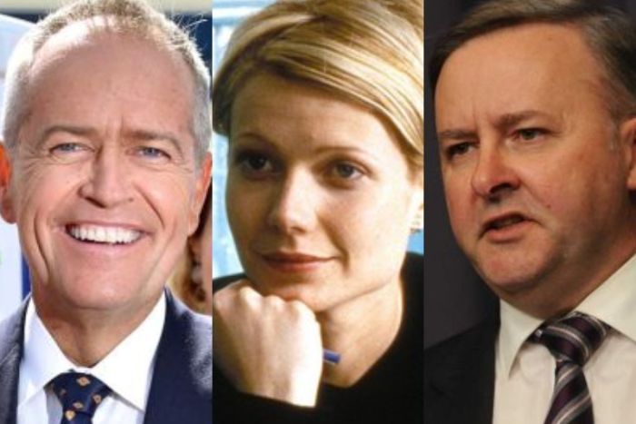 A composite photo of Bill Shorten, Gwyneth Paltrow and Anthony Albanese