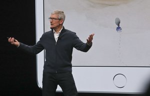 Apple CEO Tim Cook speaks during an event to announce new products Tuesday Oct. 30, 2018, in the Brooklyn borough of New York.