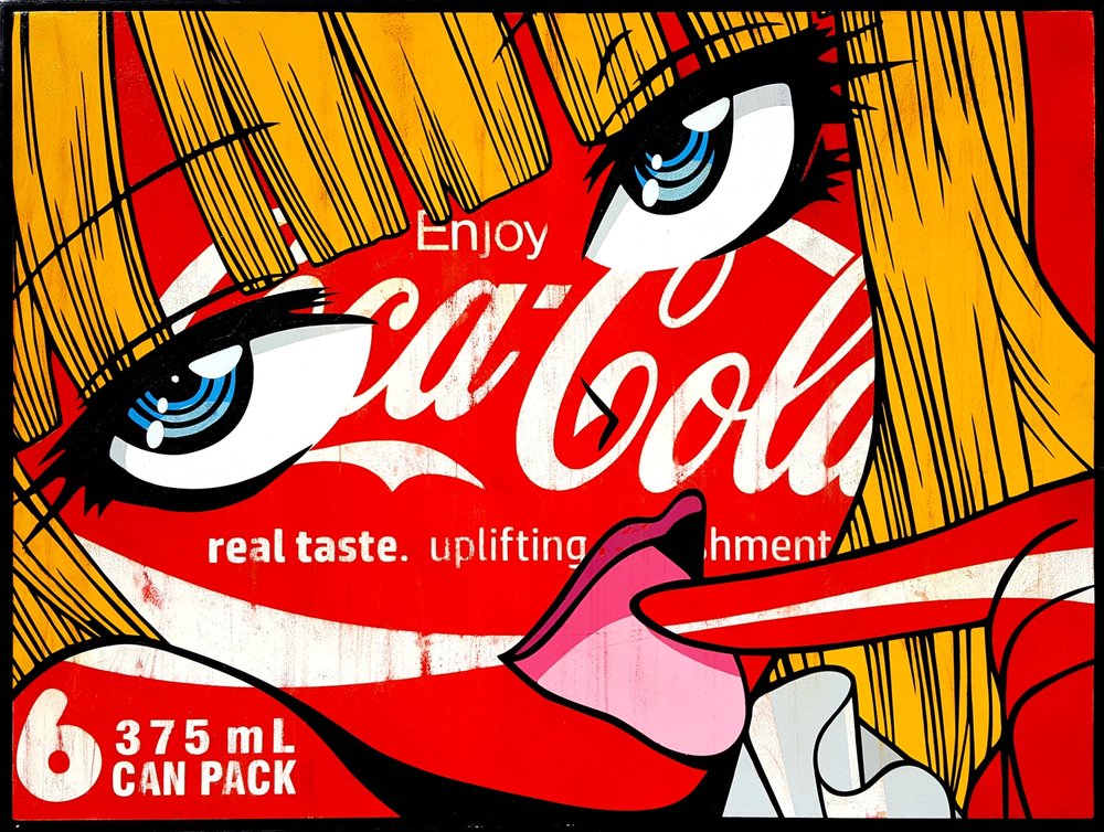 Coke is It - Aerosol on board. &nbsp;90cm x 60cm. &nbsp;2016