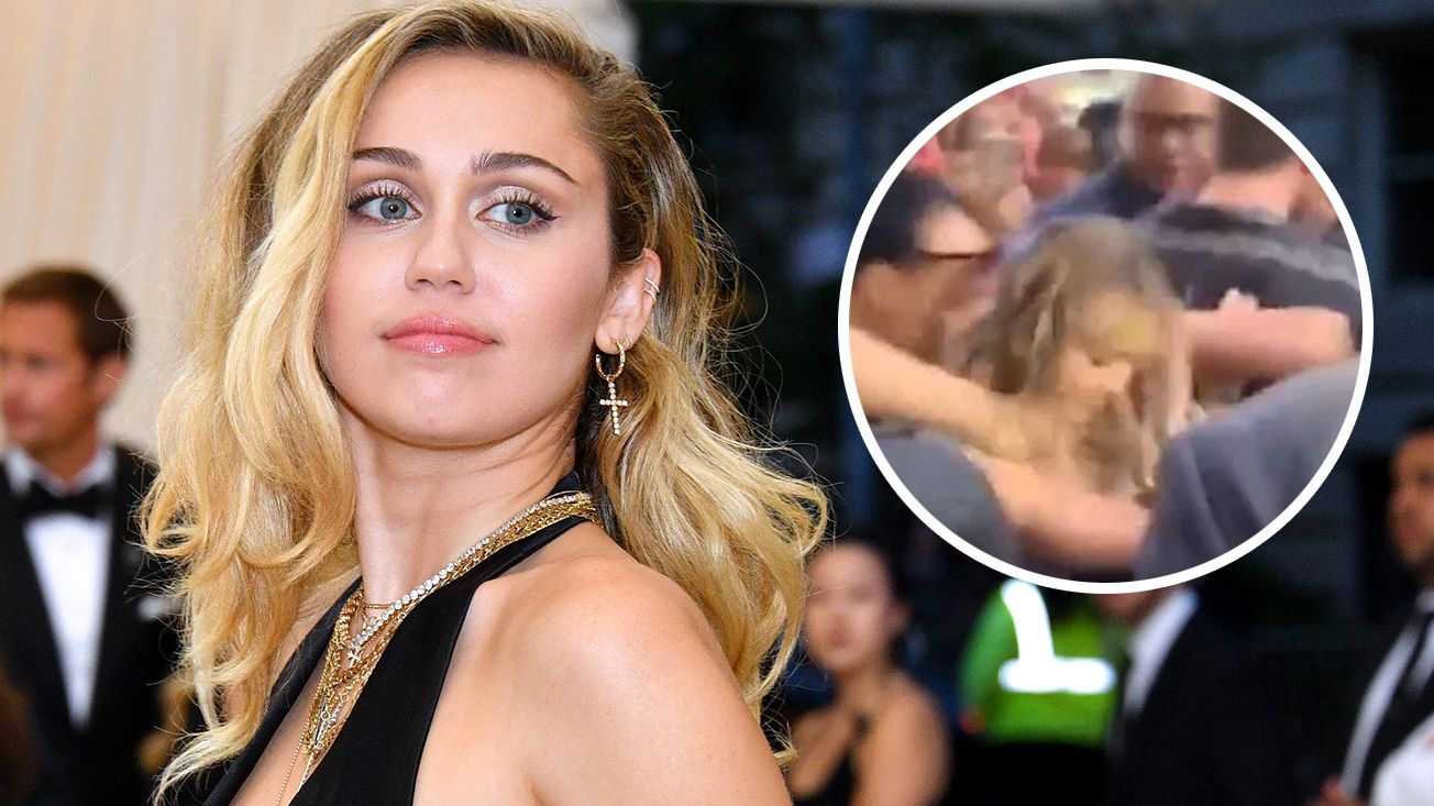 Disturbing video shows Miley Cyrus being groped by aggressive fan.