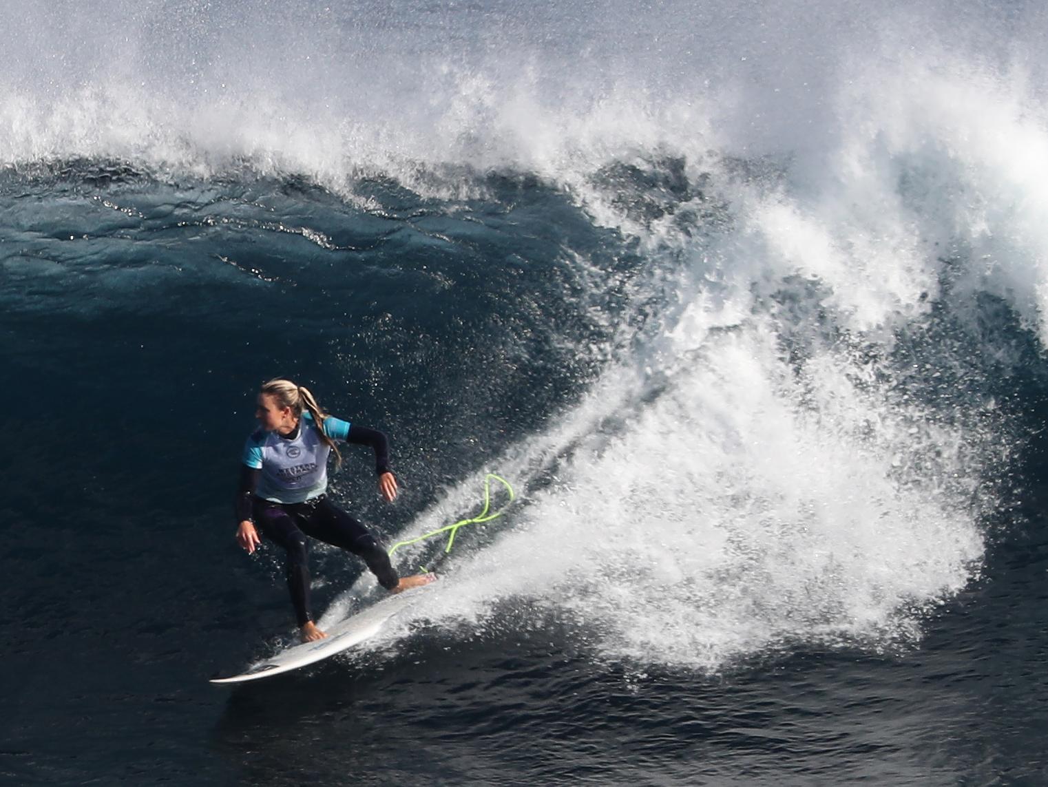 Bronte Macaulay surfs the Margaret River Pro.