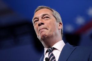 Member of the European Parliament Nigel Farage speaking at the 2017 Conservative Political Action Conference (CPAC) in National Harbor, Maryland.