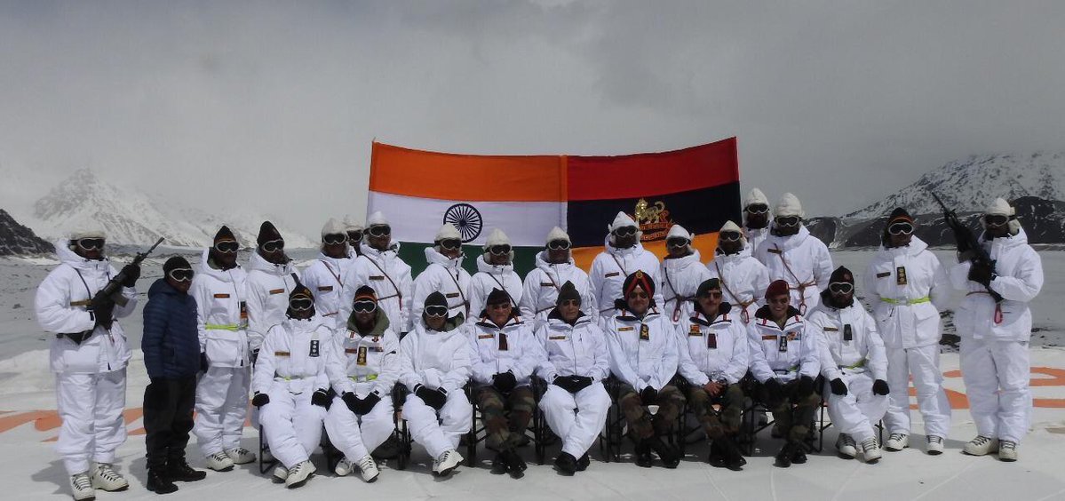 Defence Minister Shri Rajnath Singh pays tributes martyrs who sacrificed their lives while serving in Siachen.