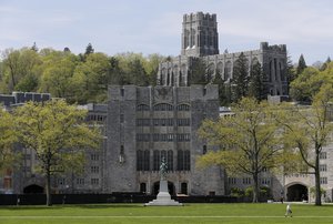 FILE - This May 2, 2019 file photo shows a view of the United States Military Academy at West Point, N.Y.