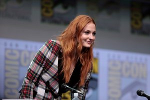 Sophie Turner speaking at the 2017 San Diego Comic Con International, for "Game of Thrones", at the San Diego Convention Center in San Diego, California, 21 July 2017