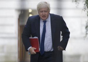 Britain's Foreign Secretary Boris Johnson arrives for a Cabinet meeting at 10 Downing Street in London, Thursday, Sept. 21, 2017