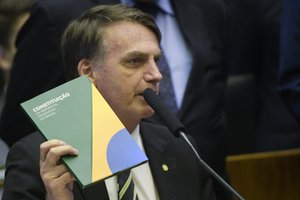 President-elect Jair Bolsonaro at the plenary of the Chamber of Deputies, Brazil