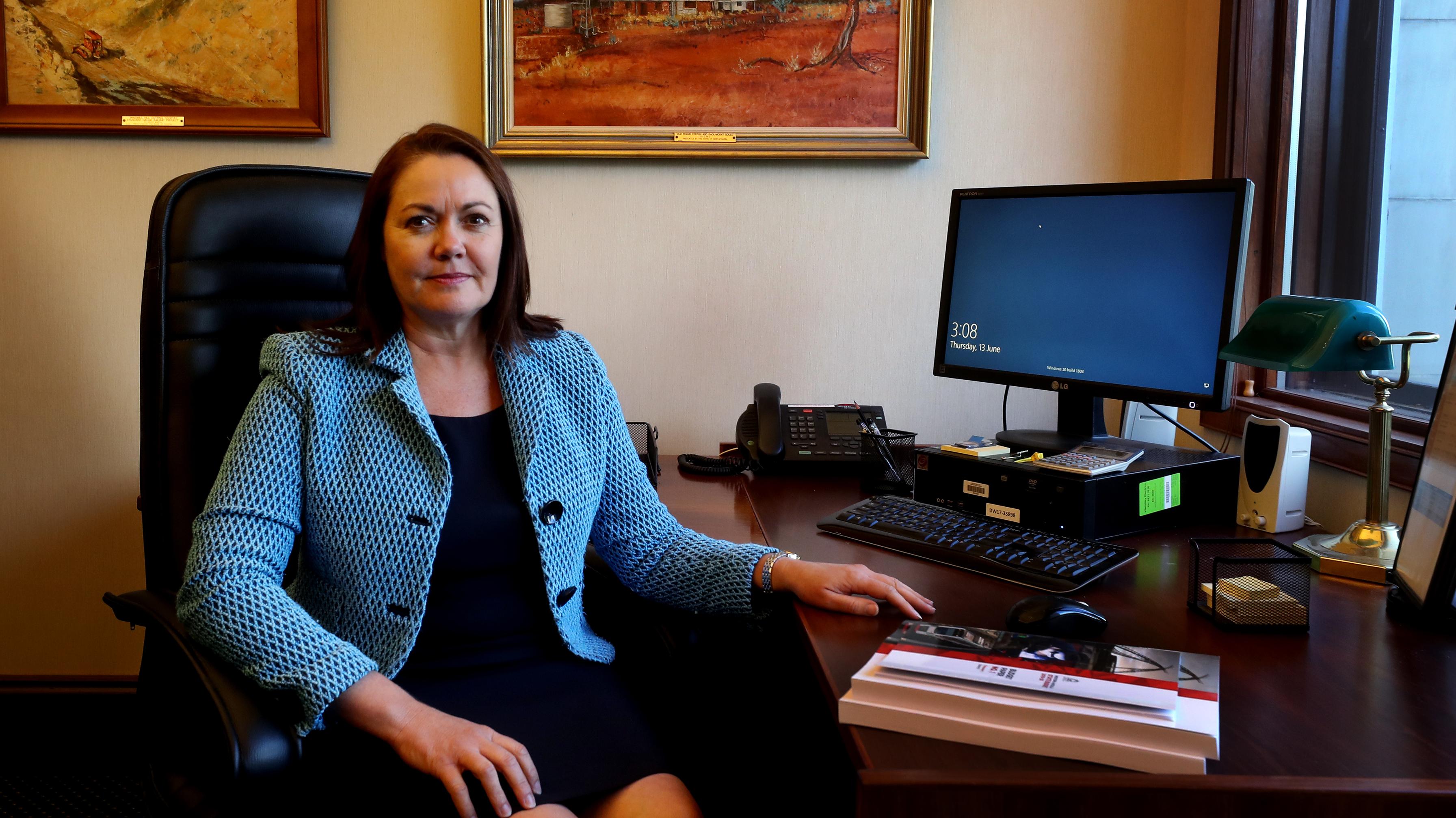 New State Opposition leader Liza Harvey in her parliament house office.