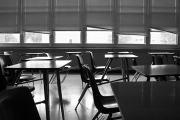 Empty classroom. Photo by Max Klingensmith on Flickr.