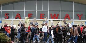 Demonstration outside Castra Safeway, San Francisco.