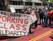 Driver strike Uber HQ, San Francisco 8 May 2019