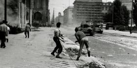 Workers fight tanks, East Germany 17 June 1953