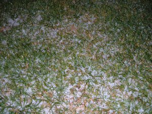 he effects of a sudden, freak hail storm in South San Francisco, California, which lasted just minutes. Hail is extremely rare in this area during the winter. 10 March 2006