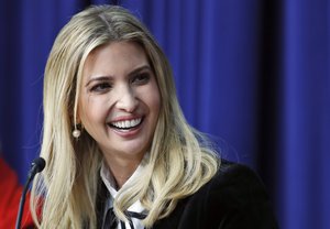 Ivanka Trump, the daughter of President Donald Trump, speaks during a panel at the Eisenhower Executive Office Building on the White House complex in Washington, Tuesday, Jan. 16, 2018.