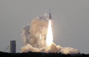 A NASA Orion spacecraft lifts off from pad 46 at the Cape Canaveral Air Force Station Tuesday, July 2, 2019, in Cape Canaveral, Fla