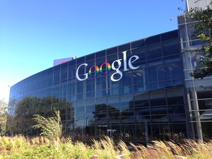 Logo change at Google plex, Silicon Valley. Mountain View, California.