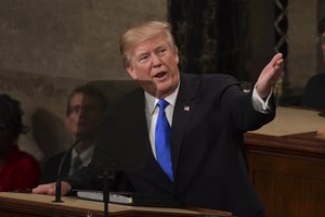 President Donald Trump delivers his State of the Union address to a joint session of Congress on Capitol Hill in Washington, Tuesday, Jan. 30, 2018.