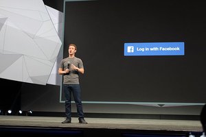 Mark Zuckerberg on stage at Facebook's F8 Conference (15051609362)