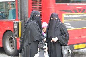 2 March 2012, Women wearing niqabs in London, UK.