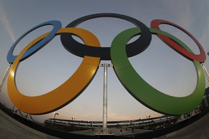 Olympic rings adorn Maracana Stadium for the opening ceremony of the 2016 Games