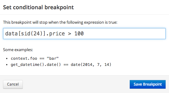 Help conditional breakpoint