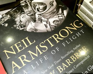 Neil Armstrong: A Life of Flight book at a Book Fair. Taken on February 2018.