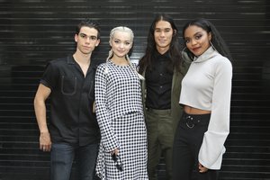 File - Actor Cameron Boyce, Dove Cameron, Booboo Stewart, and China Anne McClain seen outside of the Disney Channel's "Descendants 2" panel event at the Soho Apple Store on Monday, July 17, 2017 in New York.