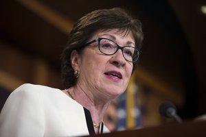 Sen. Susan Collins, R-Maine, speaks during a news conference to unveil a new gun legislation proposal, on Capitol Hill, Tuesday, June 21, 2016, in Washington.