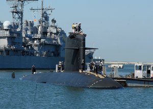 080716-N-8655E-002 NORFOLK, Va. The French nuclear attack submarine FS Amethyste (S 605) arrives at Naval Station Norfolk after completing patrol operations in the West Indies. Amethyste is making a four-day port call before joining the Theodore Roosevelt Task Group for Joint Task Force Exercise 08.4. starting next week.