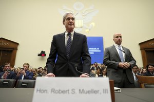 Former special counsel Robert Mueller arrives to testify before the House Intelligence Committee hearing on his report on Russian election interference, on Capitol Hill, in Washington, Wednesday, July 24, 2019.