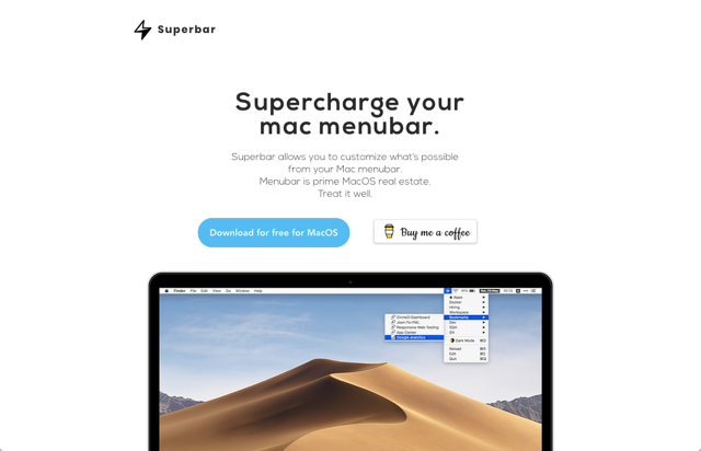 Superbar 強化 Mac 選單列，讓常用操作一鍵快速開啟