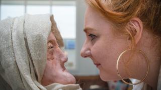 Karen Fleming recreated the facial features of the skull, found in Stornoway on Lewis, using wax