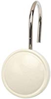 Ben & Jonah Bone Color Rounds Resin Shower Curtain Hooks, Set of 12 Splash Collection by Ben&Jonah