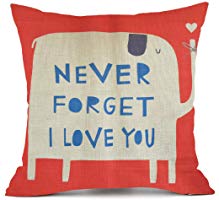 NYKKOLA Animal Style Cartoon Red Elephant Pass Love Letters Sofa Simple Home Design Case Decor Cushion Square Throw...