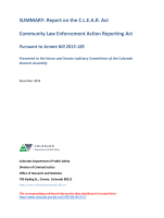 SUMMARY: Report on the C.L.E.A.R. Act Community Law Enforcement Action Reporting Act