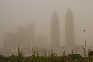 Dust storm in Dubai (Al Kazim Towers in the background)