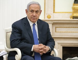 Israeli Prime Minister Benjamin Netanyahu listens to Russian President Vladimir Putin during their meeting in the Kremlin in Moscow, Russia, Thursday, April 4, 2019.