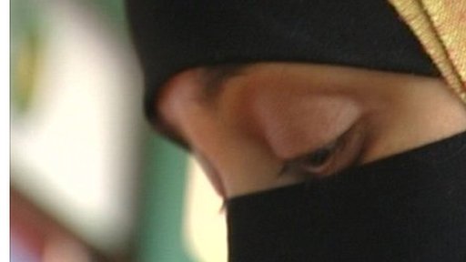 Woman wearing a burkha