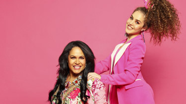 Christine Anu and her daughter Zipporah are entertaining at the NRL Grand Final. 