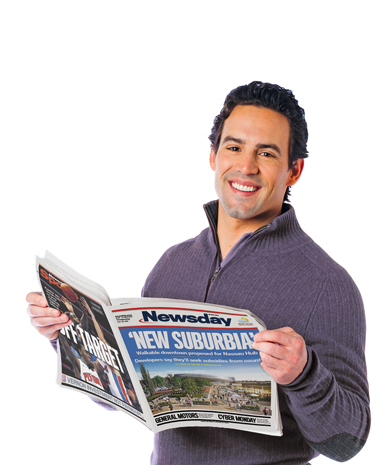 man reading newsday