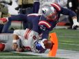 New England Patriots linebacker Kyle Van Noy dives