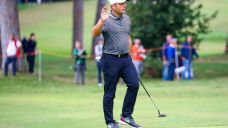 Italy's Francesco Molinari reacts during the golf Italian