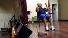 Fitness guru Curtis Adams puts up his "boxing