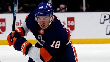 Islanders left wing Anthony Beauvillier skates to the