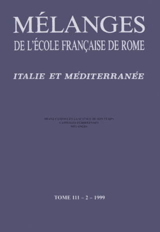 Mélanges de l'école française de Rome