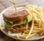 Toasted cheeseburger jaffle and fries.