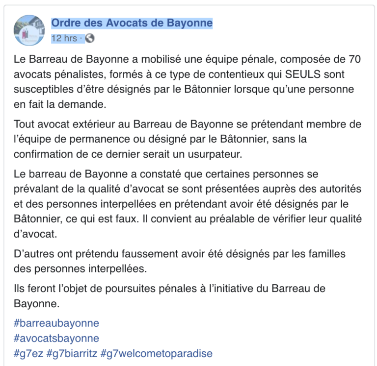 À propos des événements du samedi 24. Communiqué du collectif antirep